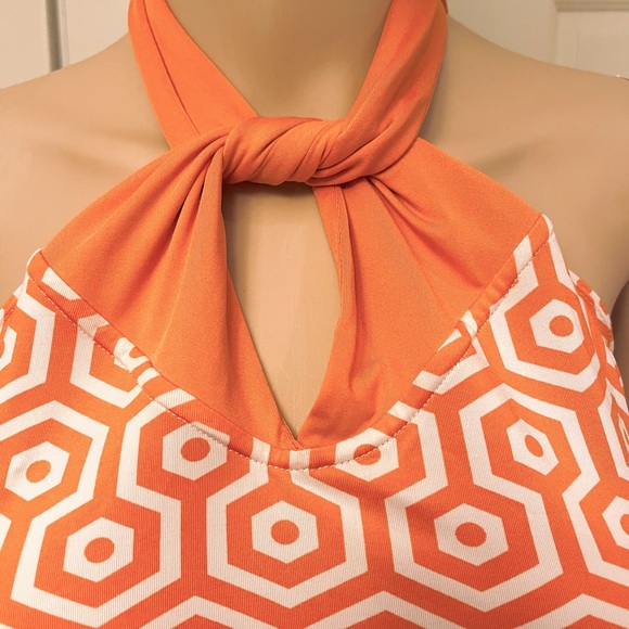 mud pie Leighton 3 Way Maxi Dress Orange/White - Picture 2 of 9